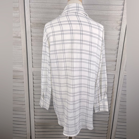 PRETTY LITTLE THING Oversized Button Down B&W Windowpane Check Lightweight-8 - Picture 3 of 3